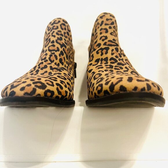 Lucky Brand-NWT-Leopard Print 2" Heels Women's Size 9 Leather Ankle Boots-Comfy - Picture 7 of 15